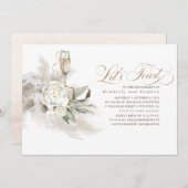 Boho Floral Pampas Grass Greenery Engagement Kaart (Voorkant / Achterkant)