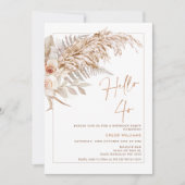 Boho Floral Pampas Grass Hallo 40 Kaart (Voorkant)