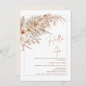 Boho Floral Pampas Grass Hallo 40 Kaart (Voorkant / Achterkant)