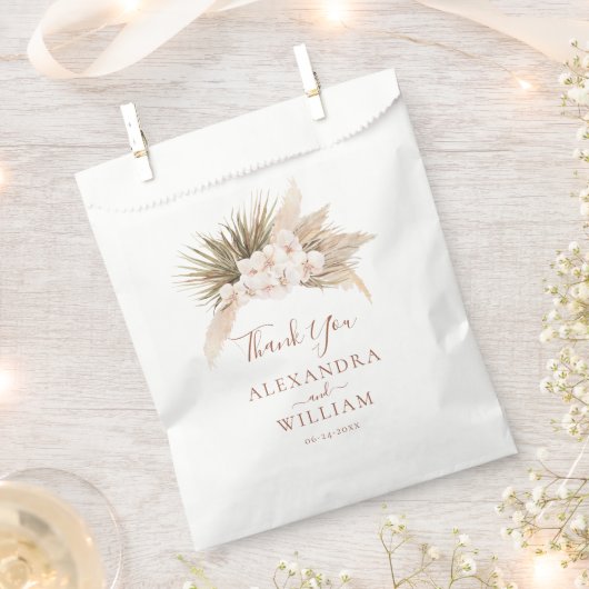 Boho Floral Pampas Grass Herfst Rustic Wedding Bedankzakje (Geknipt)