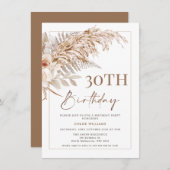 Boho Floral Pampas Grass Lijst Birthday Kaart (Voorkant / Achterkant)