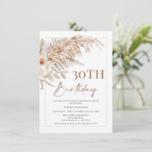 Boho Floral Pampas Grass Lijst Birthday Kaart (Staand voorkant)