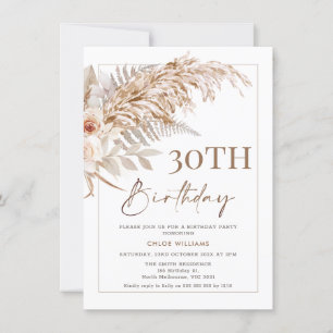 Boho Floral Pampas Grass Lijst Birthday Kaart