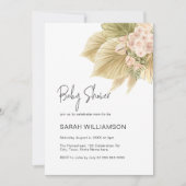 Boho Floral Pampas Grass Palm Blush Baby shower Kaart (Voorkant)