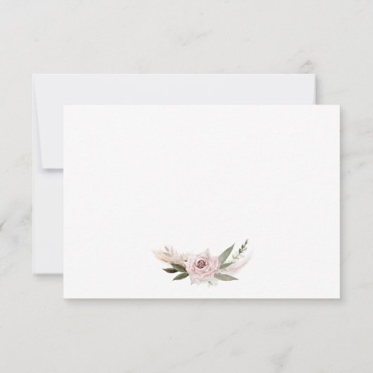 Boho Floral Pampas Grass Pink RSVP Kaartje (Achterkant)