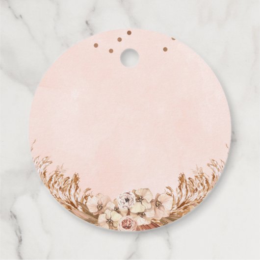 Boho Floral Pampas Grass Pop het als ze Pop Bedankjes Labels (Achterkant)