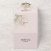 Boho Floral Pampas Grass Protea Geometric Gold All In One Uitnodiging (Buitenkant)