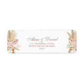Boho Floral Pampas Grass retouradres Etiket (Voorkant)