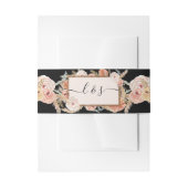 BOHO Floral Pampas Grass Roos Gold Black Uitnodigingen Wikkel (Voorkant Voorbeeld)