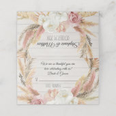 Boho Floral Pampas Grass Rustiek Hout Plaats Kaart Plaatskaartje (Buitenkant ongevouwen)