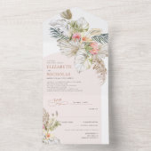 Boho Floral Pampas Grass Terra Cotta woestijn | All In One Uitnodiging (Binnen)