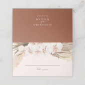 Boho Floral Pampas Grass Terracotta Wedding Plaatskaartje (Buitenkant ongevouwen)