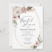 Boho Floral Pampas Grass Vrijgezellenfeest Kaart (Voorkant)