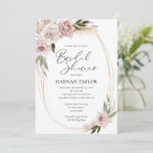 Boho Floral Pampas Grass Vrijgezellenfeest Kaart (Staand voorkant)