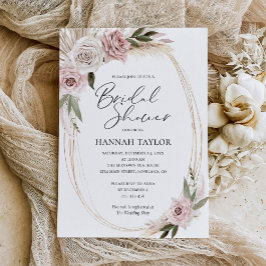 Boho Floral Pampas Grass Vrijgezellenfeest Kaart