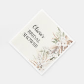 Boho Floral Pampas Grass Vrijgezellenfeest Papier Servet (Hoek)