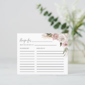 Boho Floral Pampas Grass Vrijgezellenfeest Recipe  (Staand voorkant)