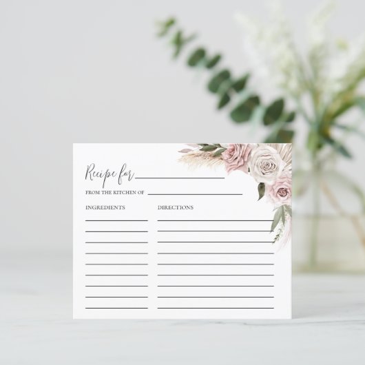 Boho Floral Pampas Grass Vrijgezellenfeest Recipe  (Staand voorkant)