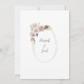 Boho Floral Pampas Grass Wedding Kaart (Achterkant)