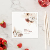 Boho Floral Pampas Grass Wedding Napkins Servet (Insitu)