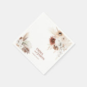 Boho Floral Pampas Grass Wedding Napkins Servet (Hoek)
