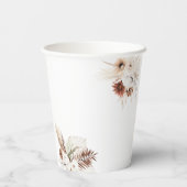 Boho Floral Pampas Grass Wedding Paper Cups Papieren Bekers (Achterkant)