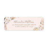 Boho Floral Pampas Grass Wedding Return Address Etiket (Voorkant)