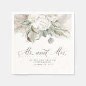 Boho Floral Pampas Grass Wedding Servet (Voorkant)