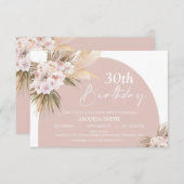 Boho Floral Pampas Palm Rozen 30e verjaardag Kaart (Voorkant / Achterkant)