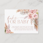 Boho Floral Pampas Roos Gold Books voor Baby Informatiekaartje (Voorkant)