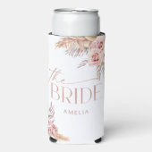 Boho Floral Pampas Roos Gold Bride Seltzer Blikjeskoeler (Seltzer Voorkant)