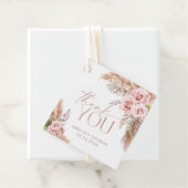 Boho Floral Pampas Roos Gold Hartelijk dank Bedankjes Labels (In situ)