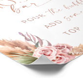 Boho Floral Pampas Roos Gold Mimosa Bar Poster (Hoek)