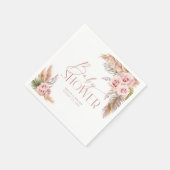 Boho Floral Pampas Roos Gold Paper Borden Servet (Hoek)