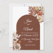 Boho Floral Pampas Wedding Invitation (Voorkant)