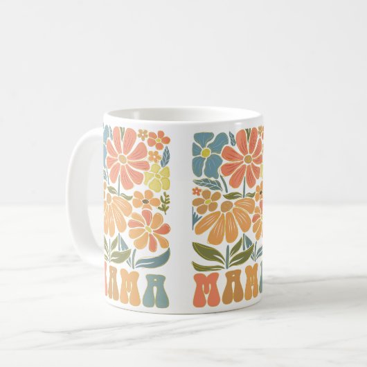 Boho Floral Pastel MAMA Gift Koffiemok (Voorkant links)