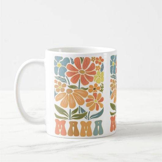 Boho Floral Pastel MAMA Gift Koffiemok (Links)