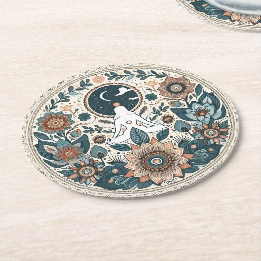 Boho floral pastel onderzetter (Gebogen)