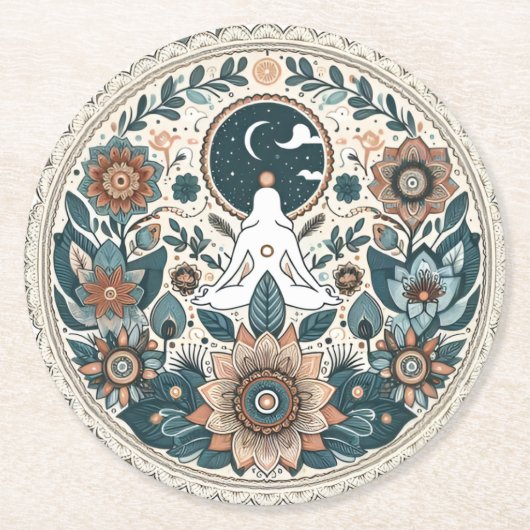 Boho floral pastel onderzetter (Voorkant)