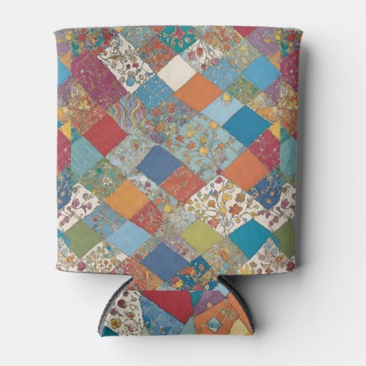 Boho Floral Patchwork Diamonds Blikjeskoeler (Voorkant)
