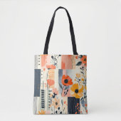 Boho Floral Patchwork Pattern Tote Bag (Voorkant)