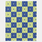 Boho Floral Pattern Blue Yellow Fleece Deken (Voorkant)