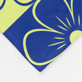 Boho Floral Pattern Blue Yellow Fleece Deken (Hoek)