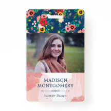 Boho Floral Pattern & Blush Pink Waterverf Foto