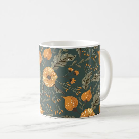 Boho Floral Pattern Koffiemok (Voorkant rechts)
