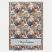 Boho Floral Pattern Throw Blanket Deken (Voorkant Verticaal)