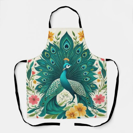 Boho Floral Peacock Schort (Voorkant)