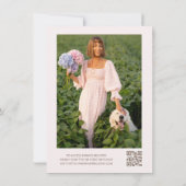 Boho Floral Pearls Prosecco QR Code Vrijgezellenfe Kaart (Achterkant)