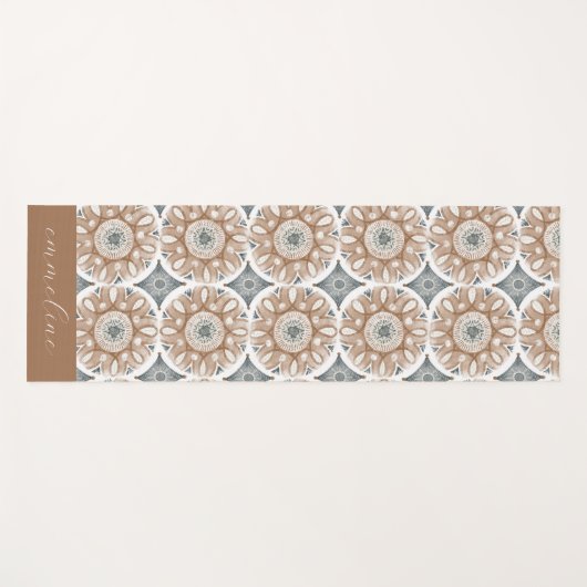 Boho Floral Personalized Yogamat (Voorkant (horizontaal))