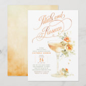 Boho Floral Petals en Prosecco Vrijgezellenfeest Kaart (Voorkant / Achterkant)